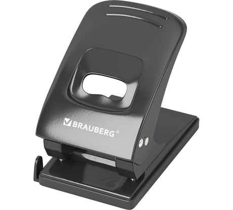 Дырокол металлический BRAUBERG Office style, до 60 листов, черный, 273956