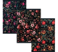 Бизнес-тетрадь BRAUBERG ДЭК А4, 96л, 3 шт. скоба, клетка, глянцевый лак, Гранаты, 404895