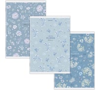 Бизнес-тетрадь BRAUBERG ДЭК А4, 96л, 3 шт. скоба, клетка, матовая ламинация, Pastel Flowers, 404892