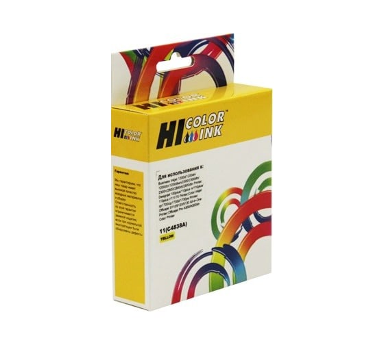 Картридж Hi-Black (HB-C4838A) для HP DJ 2000C/CN/2500C/2200/2250/500/800, №11, Y HB-HP№11(C4838A)-Y