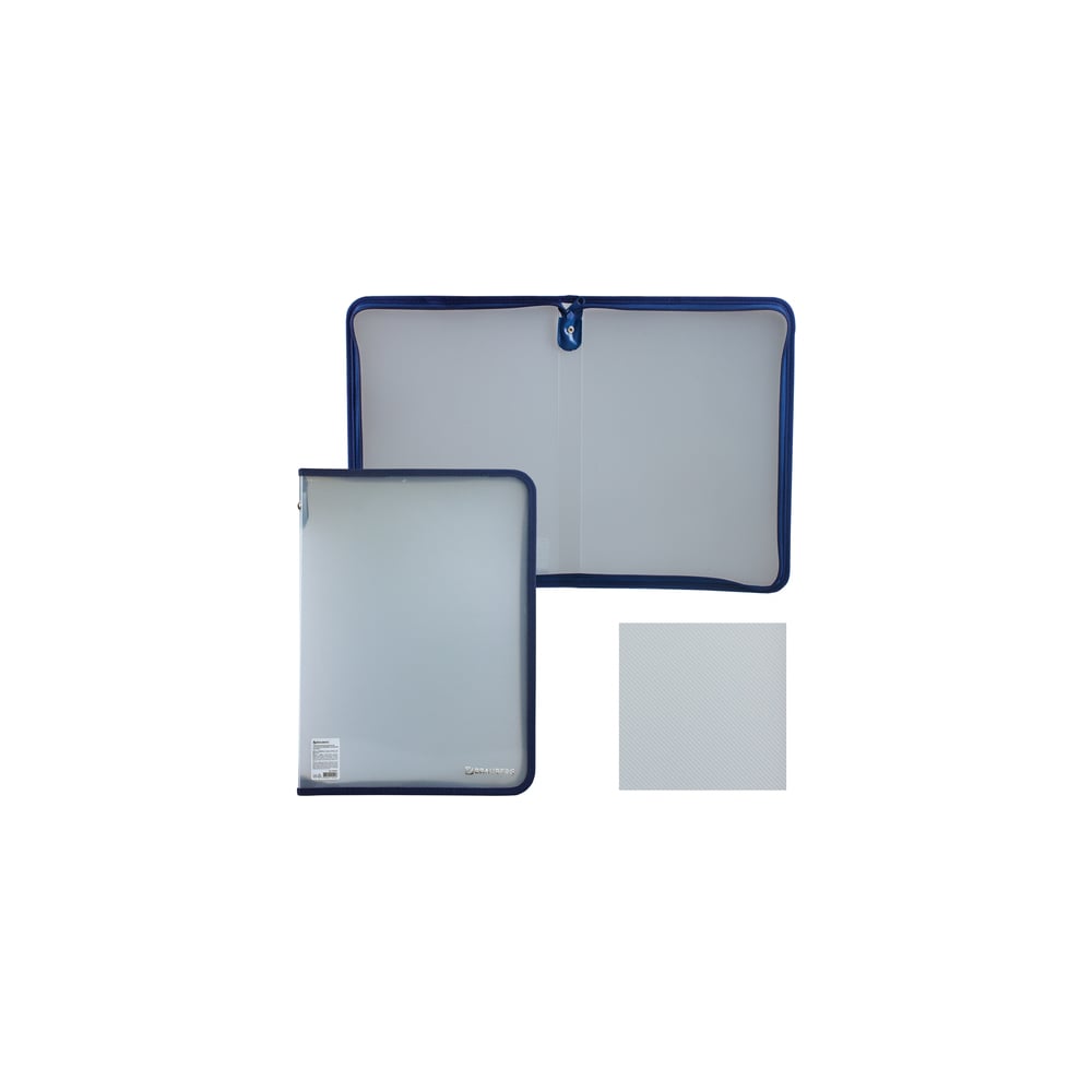 Пластиковая папка BRAUBERG на молнии А4, объемная, 335x240x20 мм ...