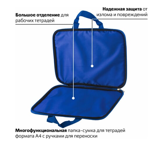 Папка BRAUBERG Атом на молнии с ручками, А4, ткань, с подкладкой, сублимация, для мальчиков 227089