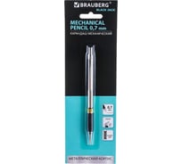 Механический карандаш BRAUBERG Black Jack металлический корпус, резиновый грип, ластик, 0,7 мм 180467 17485614