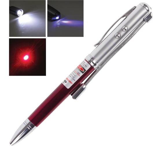 Указка лазерная ОФИСМАГ радиус 200 м, красный луч, LED фонарь, стилус, детектор купюр, ручка, TD-RP-36 236946