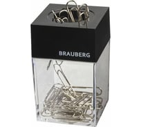 Магнитная скрепочница BRAUBERG с 30 скрепками, прозрачный 225189