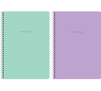 Бизнес-тетради BRAUBERG Minimal ДЭК А4 96л, 2 шт.  гребень, клетка, блок 80г/м2, SoftTouch, 405585