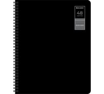 Бизнес-тетради BRAUBERG ДЭК А5 48л, 4 шт.  гребень, клетка, блок 80г/м2, SoftTouch, Black, 405578