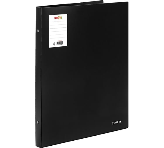 Папка на 4 кольцах STAFF большого формата А3, ВЕРТИКАЛЬНАЯ, 30мм, до 250л., черная, 0,8 мм, , 274004