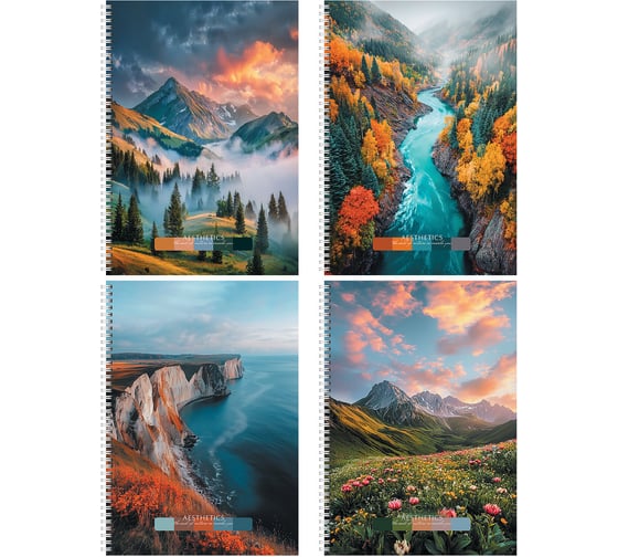 Тетрадь STAFF А4 96л. College гребень, клетка, офсет №2 ЭКОНОМ, обложка картон, ПРИРОДА, 405619