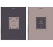 Бизнес-тетрадь BRAUBERG А4, 120л, гребень, клетка, матовая ламинация, Винтаж, 405644