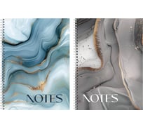 Бизнес-тетрадь BRAUBERG А4, 120л, гребень, клетка, глянцевый лак, Мрамор, 405641