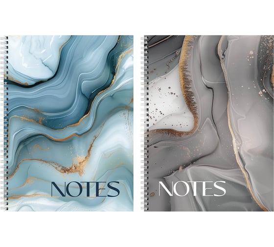 Бизнес-тетрадь BRAUBERG А4, 120л, гребень, клетка, глянцевый лак, Мрамор, 405641