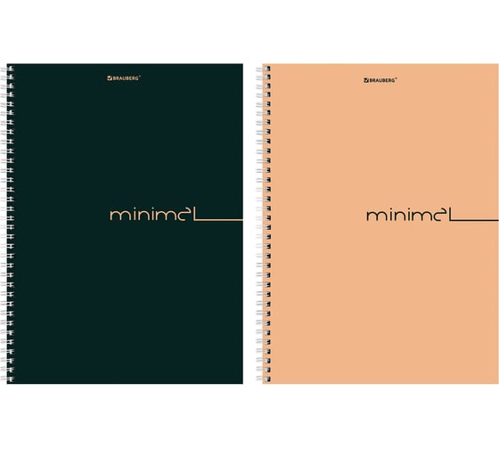 Бизнес-тетрадь BRAUBERG А4 120л. гребень, клетка, матовая ламинация, Минимал_Цвет, 405642