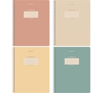 Бизнес-тетрадь BRAUBERG ДЭК А5 48л. КОМПЛЕКТ 4 шт.,, гребень, клетка, матовая ламинация, Однотонный, 404906