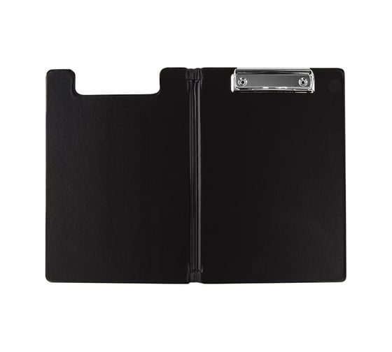 Папка-планшет BRAUBERG 180 х255 мм А5, с прижимом и крышкой, картон/ПВХ, черная 227980