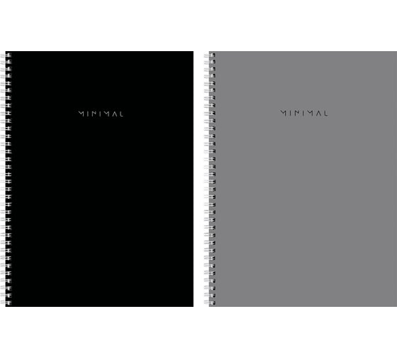 Бизнес-тетрадь BRAUBERG Minimal Classic А4, 120л, гребень, клетка, матовая ламинация, 405640