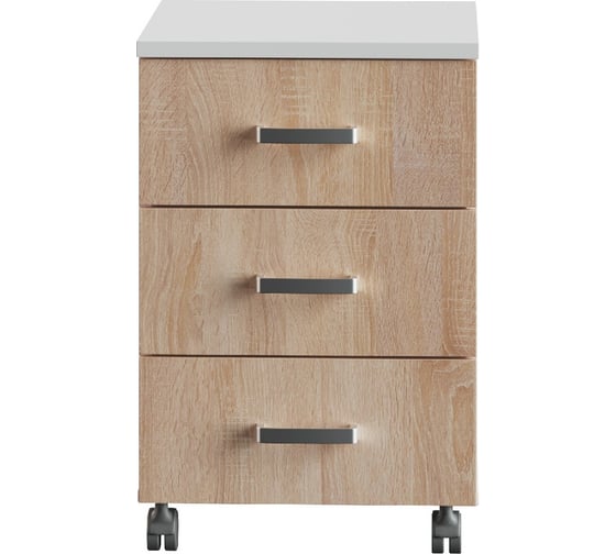 Тумба мобильная с ящиками МЕДИЦИНОФФ дуб сонома MZ1-T1Б-1Д-3