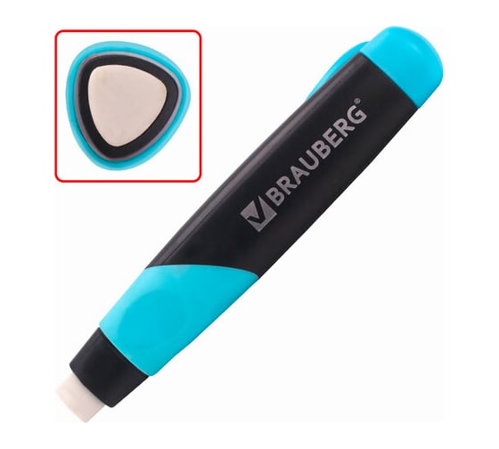 Ластик BRAUBERG Blaster 112х21х24 мм, белый, выдвижной, термопластичная резина, держатель 223593