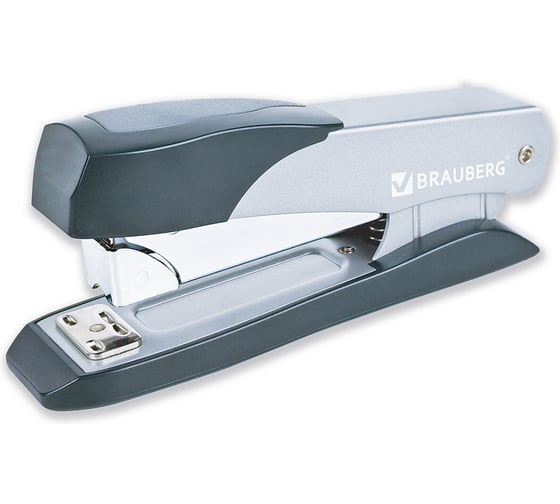 Степлер металлический BRAUBERG усиленный до 50 листов, №24/6-24/8 Office-Expert,серебристый 274239