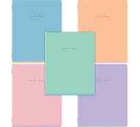 Тетради BRAUBERG ДЭК А5 96л. КОМПЛЕКТ 5 шт. скоба, клетка, матовая ламинация, Minimal Pastel 404977