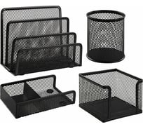 Настольный набор BRAUBERG Germanium из металла, 4 предмета, черный 231964