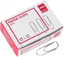 Скрепки металл треугольник DELI 28мм ( упак. : 100шт) картонная коробка ( 10шт) E39719