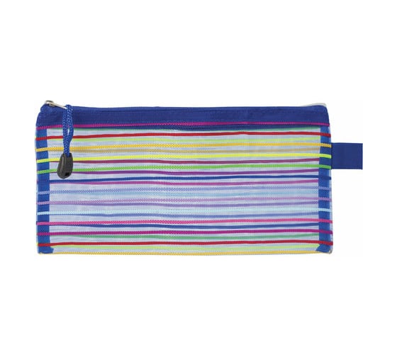 Папка-конверт BRAUBERG Stripes на молнии 255х130 мм, сетчатая ткань 224048 1