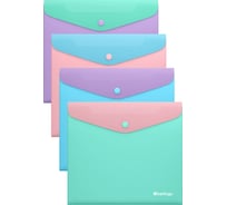 Папка-конверт на кнопке Berlingo Haze А5+, 200мкм, софт-тач, с цветным клапаном, EFbA5925 EFb_A5925