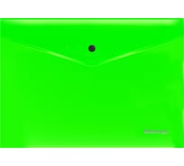 Папка-конверт на кнопке Berlingo Neon А4, 200мкм, прозрачная зеленый, EFbA4392 EFb_A4392