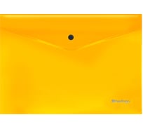 Папка-конверт на кнопке Berlingo Neon А4, 200мкм, прозрачная оранжевый, EFbA4394 EFb_A4394