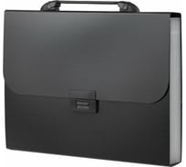 Пластиковый портфель BRAUBERG Energy А4 330x256x32 мм, 7 отделений, индексные ярлыки, черный 221204