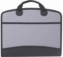 Пластиковая сумка-портфель BRAUBERG А4+ 375х305х60 мм, 4 отделения, 2 кармана, серый 228685