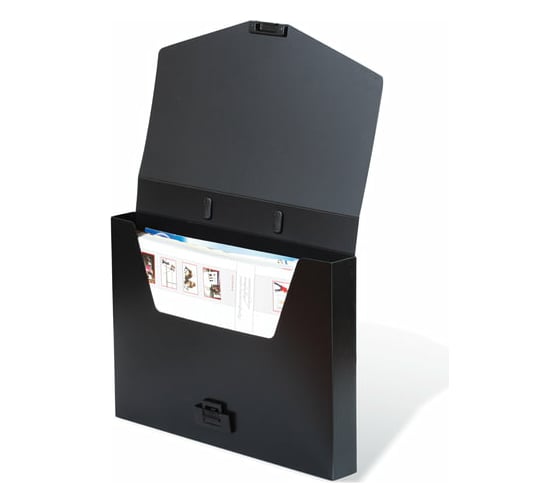 Пластиковый портфель BRAUBERG Energy А4 330х256х32 мм, без отделений, черный 221202
