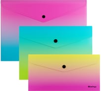 Набор пластиковых папок-конвертов на кнопке Berlingo Radiance, форматы A4, A5, Travel size, EFbST001 EFb_ST001