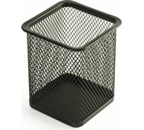 Подставка-органайзер BRAUBERG Germanium металлическая, квадратное основание, 98x80x80 мм, черная 231938