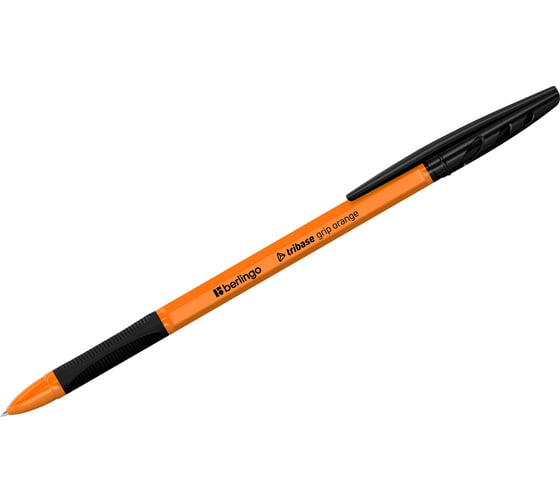 Ручка шариковая Berlingo Tribase grip orange черная, 0,7мм, грип, CBp70964 CBp_70964