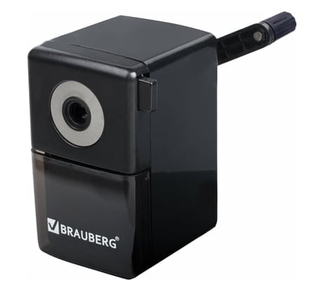Механическая точилка BRAUBERG Black Jack металлический механизм, цвет черный 222516