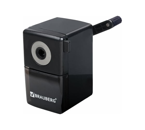Механическая точилка BRAUBERG Black Jack металлический механизм, цвет черный 222516
