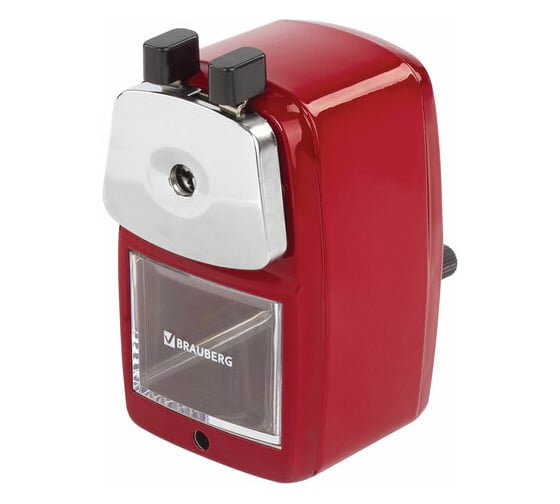 Механическая точилка BRAUBERG Red Power, металлический корпус и механизм 222099 1