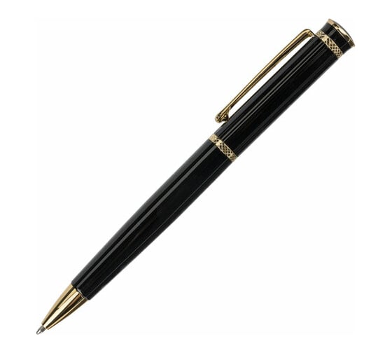 Шариковая ручка BRAUBERG Perfect Black бизнес-класс, корпус черный, узел 1 мм, линия письма 0,7 мм 141416