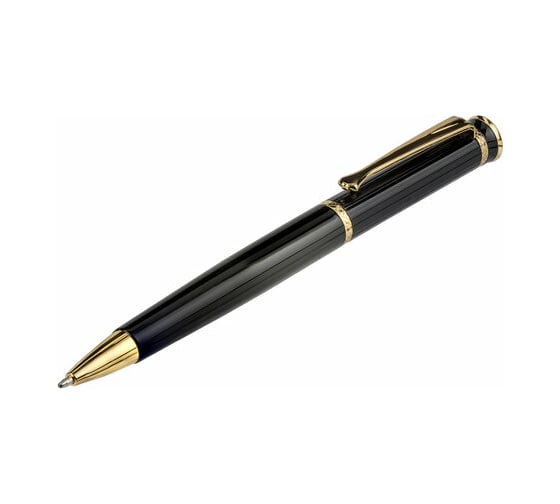 Шариковая ручка BRAUBERG Perfect Black бизнес-класс, корпус черный, узел 1 мм, линия письма 0,7 мм 141416