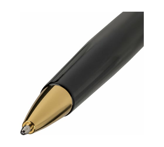 Шариковая ручка BRAUBERG Perfect Black бизнес-класс, корпус черный, узел 1 мм, линия письма 0,7 мм 141416