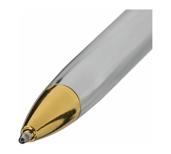 Шариковая ручка BRAUBERG De Luxe Silver бизнес-класс, корпус серебристый, узел 1 мм, линия письма 141414