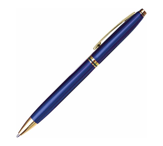 Шариковая ручка BRAUBERG De Luxe Blue бизнес-класс, корпус синий, узел 1 мм, линия письма 0,7 мм 141412