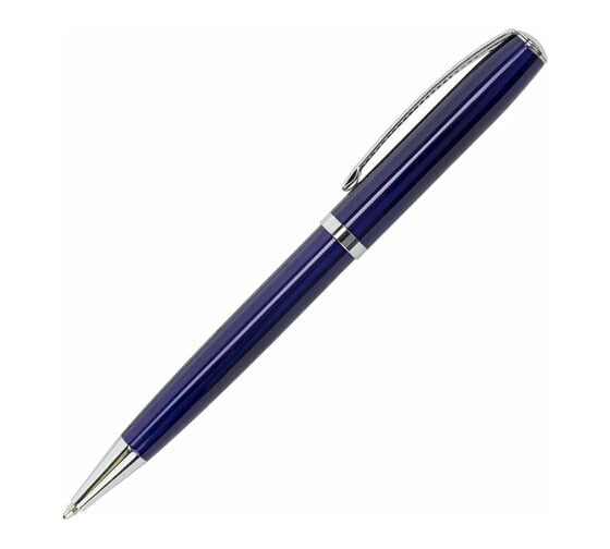 Шариковая ручка BRAUBERG Cayman Blue бизнес-класс, корпус синий, узел 1 мм, линия письма 0,7 мм 141409