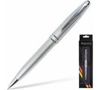 Шариковая ручка BRAUBERG Oceanic Silver бизнес-класс, корпус серебристый, узел 1 мм, линия письма 140723