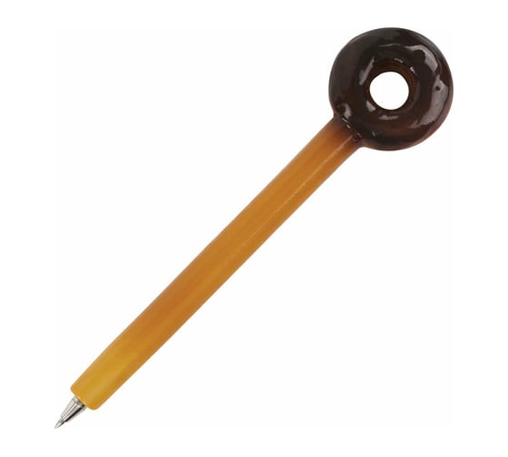 Фигурная ручка BRAUBERG ПОНЧИКИ, синяя, 4 дизайна письма 0,5 мм, дисплей 142759