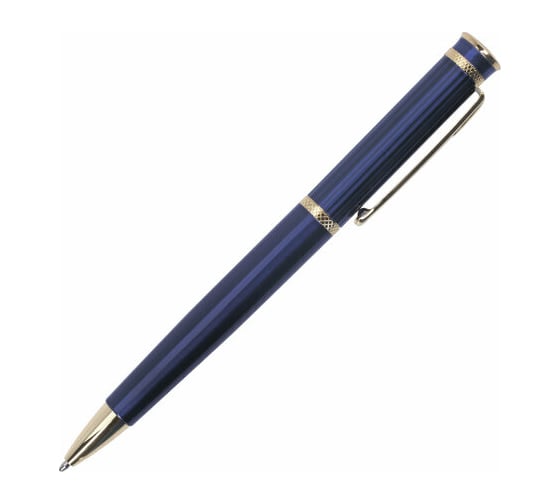 Шариковая ручка BRAUBERG Perfect Blue бизнес-класс, корпус синий, узел 1 мм, линия письма 0,7 мм 141415