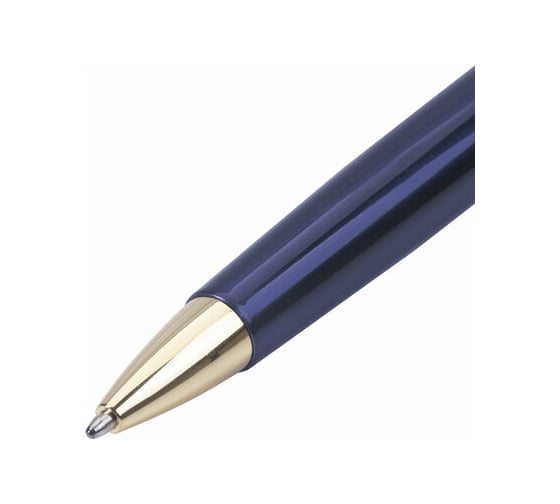 Шариковая ручка BRAUBERG Perfect Blue бизнес-класс, корпус синий, узел 1 мм, линия письма 0,7 мм 141415