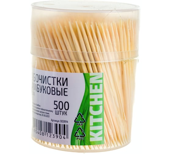 Бамбуковые зубочистки Рыжий кот TP-500 500 шт 3914
